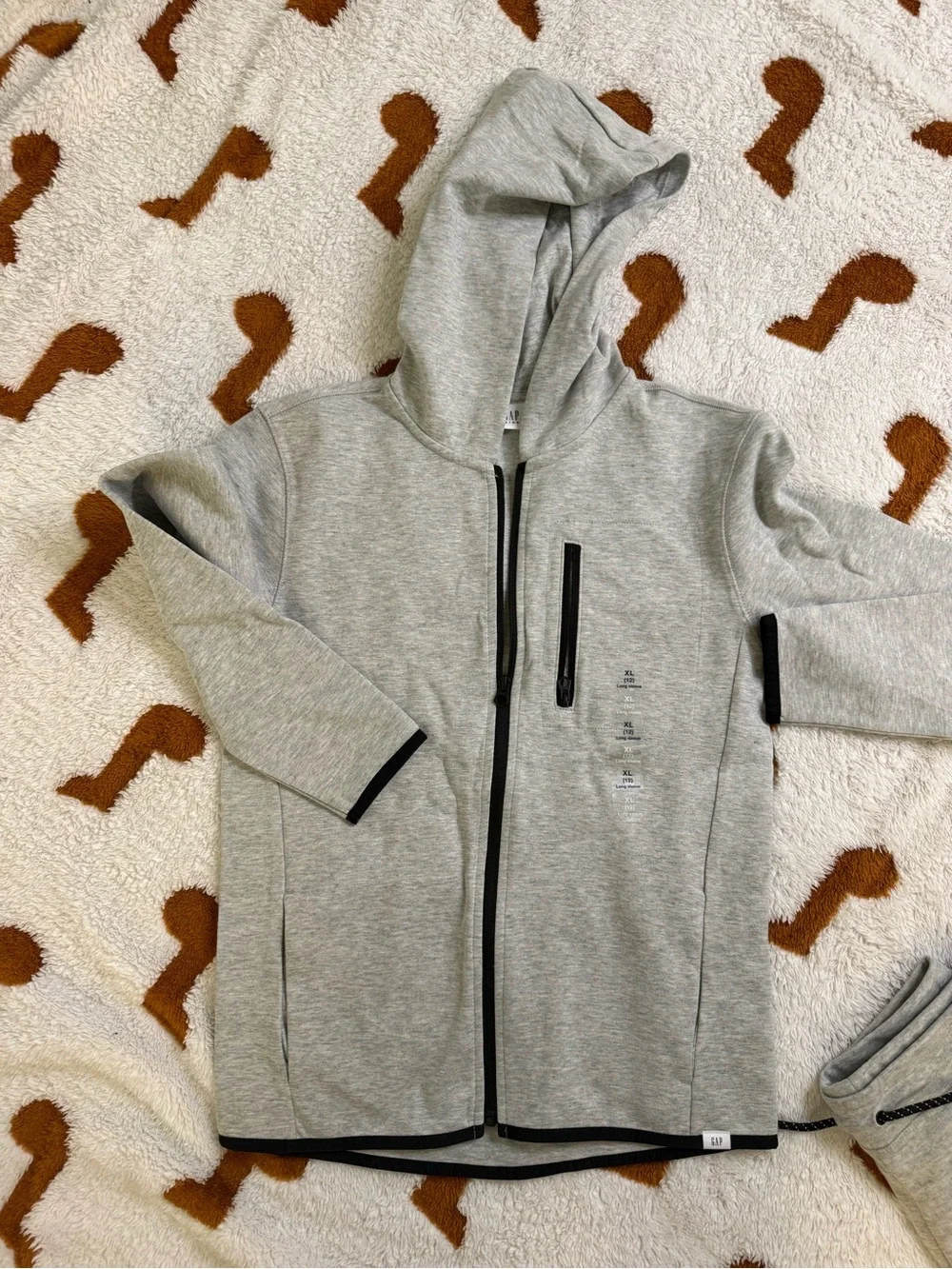 GAP Kids Grey Hoodie & Jogger Set - Soft Lightweight Zip Jacket
